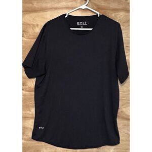 BYLT Shirt Mens Large Short Sleeve Crew Neck Outdoors Lightweight Casual  Black